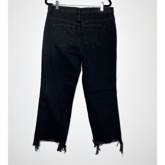 NWOT We The Free Maggie Mid-Rise Cropped Distressed Jeans Women Black SZ 29 - Picture 3 of 6